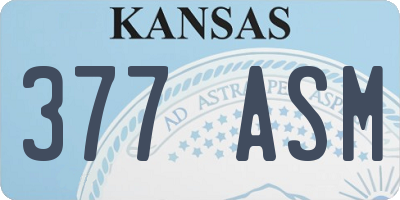 KS license plate 377ASM