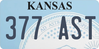 KS license plate 377AST