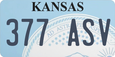 KS license plate 377ASV
