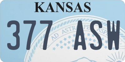 KS license plate 377ASW
