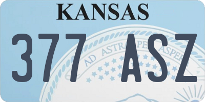 KS license plate 377ASZ