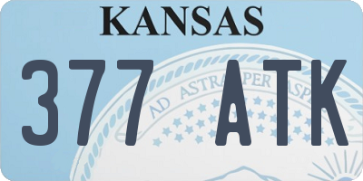 KS license plate 377ATK