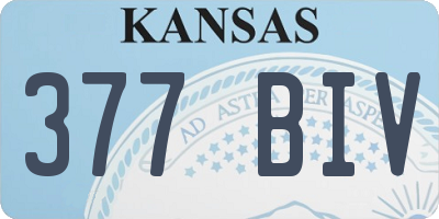 KS license plate 377BIV