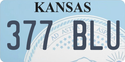KS license plate 377BLU