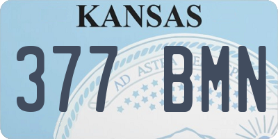 KS license plate 377BMN