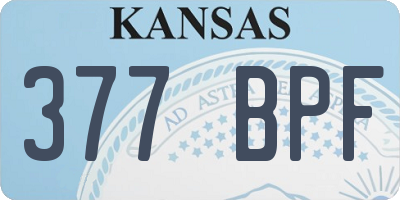 KS license plate 377BPF