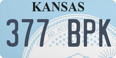 KS license plate 377BPK