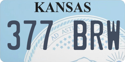 KS license plate 377BRW