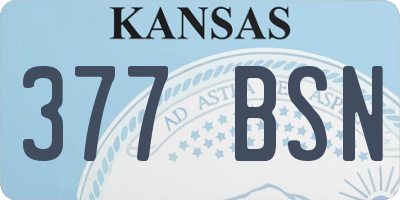 KS license plate 377BSN