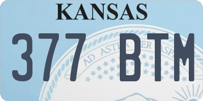 KS license plate 377BTM