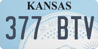 KS license plate 377BTV