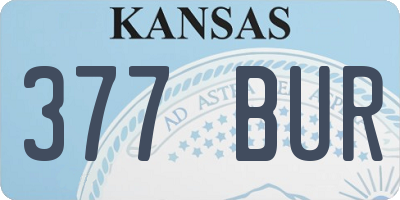 KS license plate 377BUR