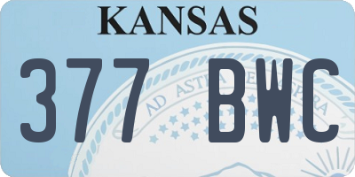 KS license plate 377BWC
