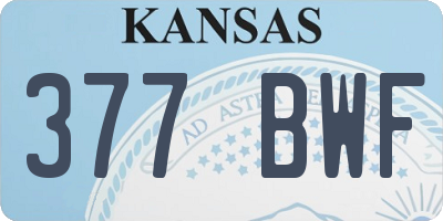 KS license plate 377BWF