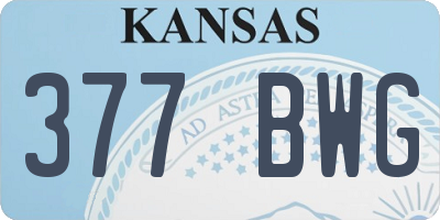 KS license plate 377BWG