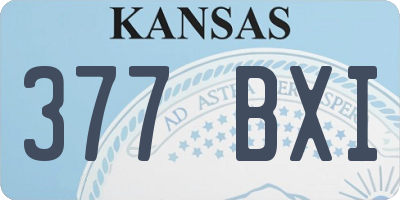 KS license plate 377BXI