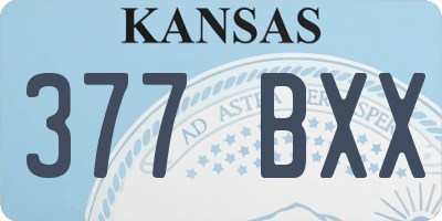 KS license plate 377BXX