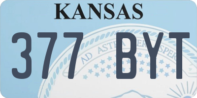 KS license plate 377BYT