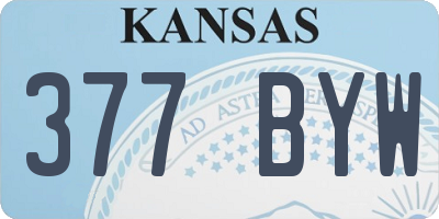 KS license plate 377BYW
