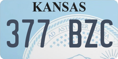 KS license plate 377BZC