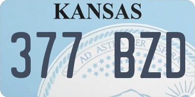 KS license plate 377BZD