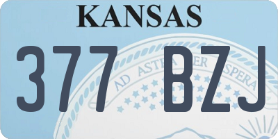 KS license plate 377BZJ