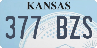 KS license plate 377BZS