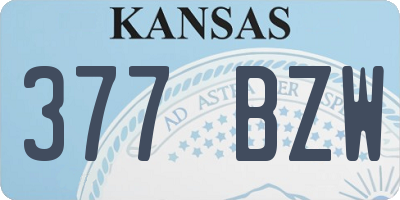 KS license plate 377BZW