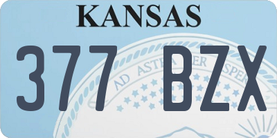 KS license plate 377BZX