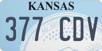 KS license plate 377CDV