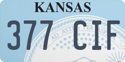 KS license plate 377CIF