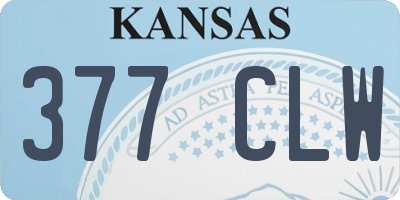 KS license plate 377CLW