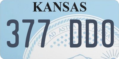 KS license plate 377DDO