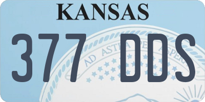 KS license plate 377DDS