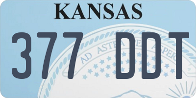 KS license plate 377DDT