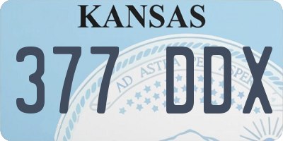 KS license plate 377DDX