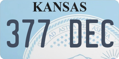 KS license plate 377DEC