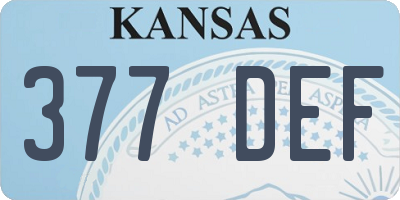 KS license plate 377DEF