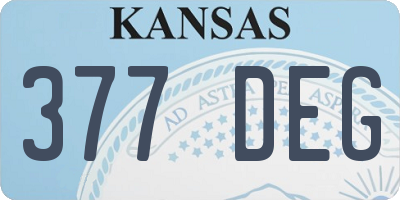 KS license plate 377DEG