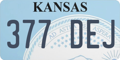 KS license plate 377DEJ