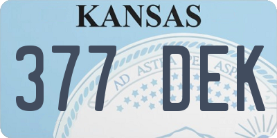 KS license plate 377DEK