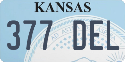 KS license plate 377DEL