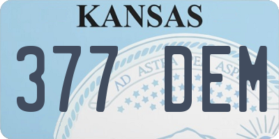 KS license plate 377DEM