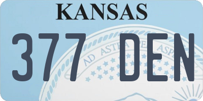 KS license plate 377DEN