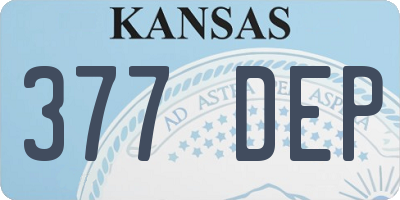 KS license plate 377DEP