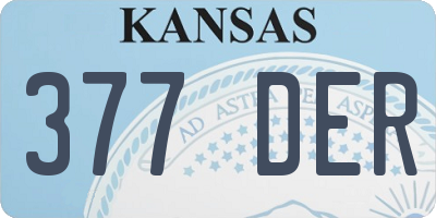 KS license plate 377DER