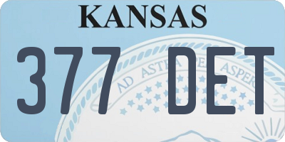 KS license plate 377DET