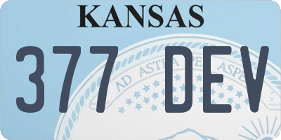 KS license plate 377DEV