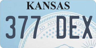 KS license plate 377DEX