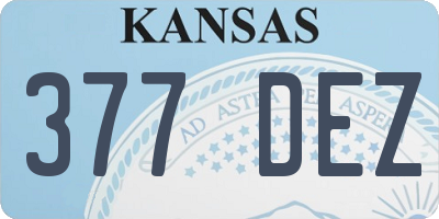 KS license plate 377DEZ